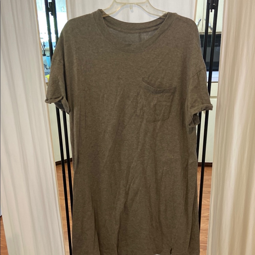 Time and Tru Gray Midi Pocket Tee Dress